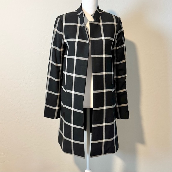 Carolina Belle Jackets & Blazers - Carolina Belle Black White Grid Blazer Coat